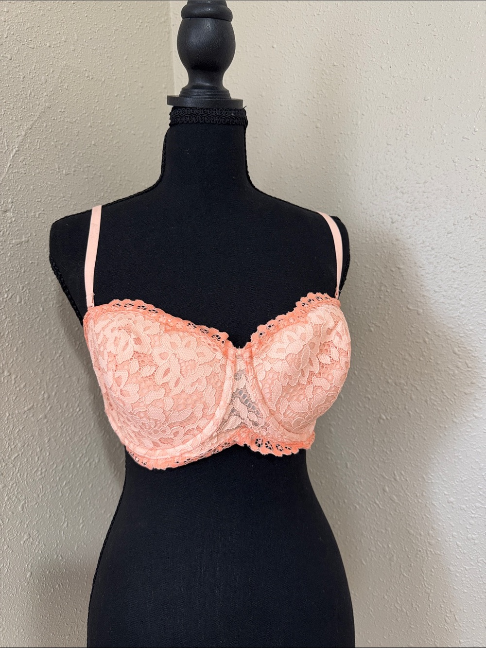 Victoria's Secret Peach Lace Balconette Bra
